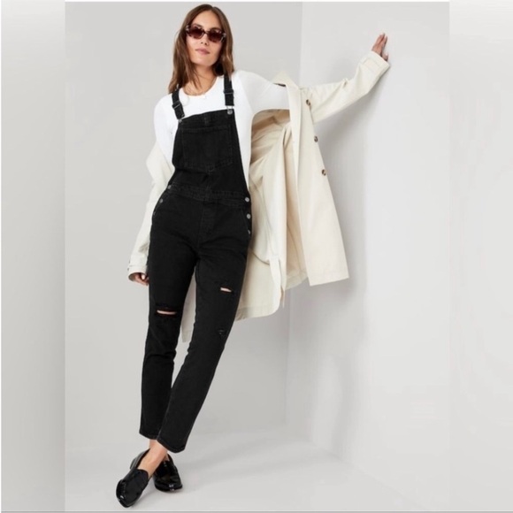 NWT! Black O.G. Straight Black Ripped Jean Overalls  - Multiple💛💎 - Picture 1 of 13